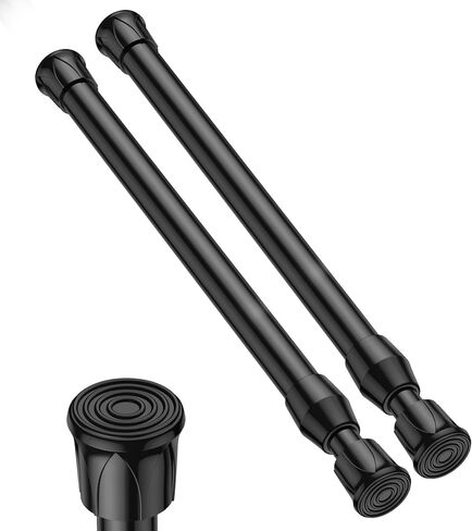 Tension Curtain Rod 12-20inches Small Tension Rods White Adjustable Spring Tension Curtain Rods 2 Pack Mini Curtain Rod Short for Cupboard Closet Rod Kitchen Drawers No Drill Cupboard Cabinets in Saudi Arabia