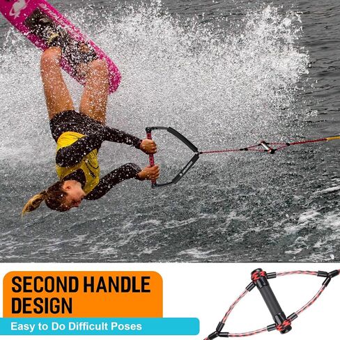 حبل Obcursco Wakeboard، خط الرياضات المائية مع مقبض EVA. مثالية للتزلج على الماء، لوح التزلج، لوح الركبة in Kuwait