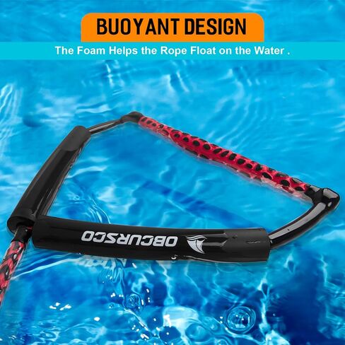 حبل Obcursco Wakeboard، خط الرياضات المائية مع مقبض EVA. مثالية للتزلج على الماء، لوح التزلج، لوح الركبة in Kuwait