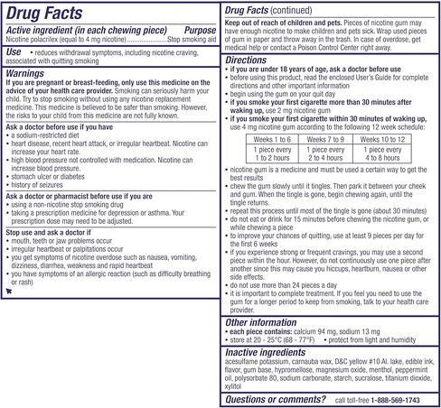 Nicorette Nicotine Gum Stop Smoking Aid ، 4 ملغ ، نكهة النعناع البيضاء - 100 Count (حزمة 2) in Kuwait