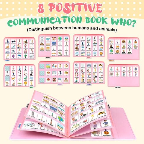Pecs Visual Communication Book, Communication Board for Nonverbal Kids, 203 Organ Counting Animals Communication Cards, Autism Speech Therapy Materials, Toddler Behavior Book for Home School in Kuwait