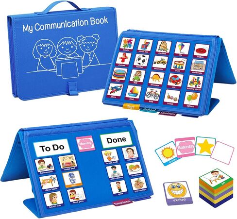 Pecs Visual Communication Book, Communication Board for Nonverbal Kids, 203 Organ Counting Animals Communication Cards, Autism Speech Therapy Materials, Toddler Behavior Book for Home School in Kuwait