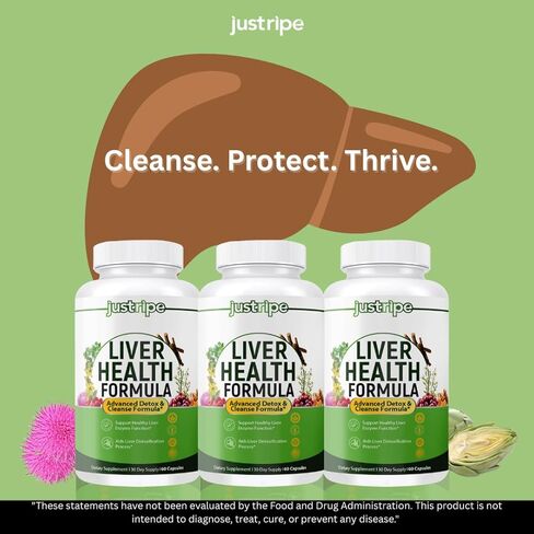 Liver Health Formula, Liver Cleanse Detox & Repair with Artichoke Extract, Milk Thistle, Dandelion and More for Liver Health - Herbal Liver Support Supplement 30 Days Supply (1) in Saudi Arabia