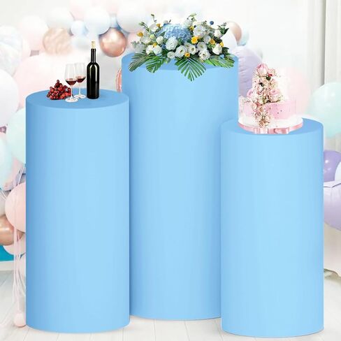 يقف قاعدة أسطوانة PVC السميكة 3pcs مع حقيبة مياه مجانية مرجحة - حامل قاعدة جولة أبيض لحفل الزفاف ، عيد ميلاد ، زخرفة الأطفال 35.4 '' (l) ، 29.5 '(m) ، 23.6' (s) in Kuwait