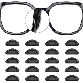 20 Pairs Eyeglass Nose Pads Stick On Silicone Anti-Slip for Glasses Sunglasses Thin Nose Pads Eyeglasses, Adhesive Nose Pad for Eyeglass, Anti Slip Eyeglass Nose Pads (Clear)