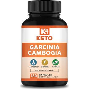 Garcinia Cambogia 1600 mg (180 Capsules) - Pure Natural Extract Supplement Pills - Standardized Garcinia Cambogia Alternative to Drops, Gummies, Liquid, Tea & Powder
