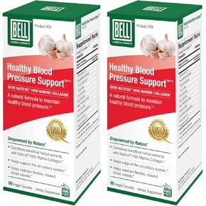 Bell Healthy Pressure Support ™ مزيج فريد - مزيج طبيعي من مستخلص حبوب القهوة الخضراء ، استخراج بذور الثوم والكرفس مكملات ضغط الدم - 2 حزمة من 60 كبسولة لكل منهما ، نباتي ، غير محلي.