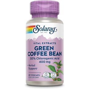 SOLARAY Guaranteed Potency Green Coffee Bean Extract, Veg Cap (Btl-Plastic) 400mg | 60ct