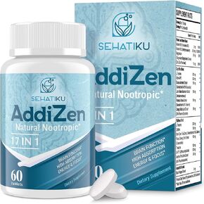 ملحق الدماغ 17 في 1 للذاكرة والتركيز | مكملات الدماغ الطبيعية nootropics لإدراك الدماغ ، الطاقة | امتصاص عالية | L-theanine ، مزيج phytonutroient والفيتامينات B6 ، B12 | 60 قرصًا