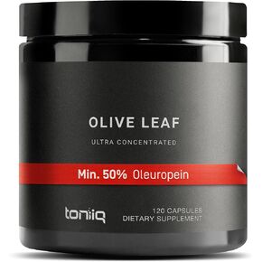 Olive Leaf Extract - Ultra High Potency 45:1 Extract with 50% Oleuropein - Highly Concentrated - Third-Party Lab Tested - 120 Capsules