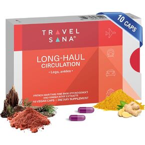 Long-Haul Circulation | Supports Healthy Circulation in Legs, Ankles and Feet | Promotes Vascular Function & Comfort | Pycnogenol 100 mg & Ginger Root Extract | Fast-Acting | 30 Servings