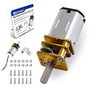 3Pcs Mini Micro N20 Gear Motor DC 3V-6V High Torque Speed Reduction 3mm Shaft Full Metal Gearbox Micro Motor for for RC Car, Robot Model, DIY Engine Toys
