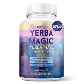 100% Yerba Mate Capsules - Clean Energy, Brain Fog Buster, and Gut Health | Yerba Magic Natural Caffeine with 30 Servings