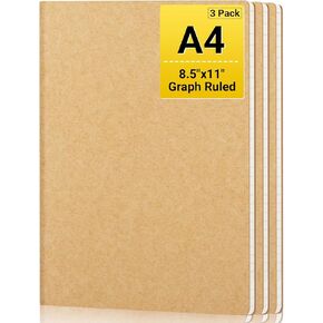حكمت كلية Eusoar Notebooks ، 3 حزمة A4 11 "× 8-1/ 2" ، 40 ورقة/ 80 صفحة ، ورقة سميكة 100gsm ، وسادات كتابة خط الدفات in Kuwait