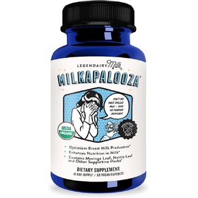 Legendairy Milk Milkapalooza Lactation Supplement for Breastfeeding Moms, Increase Breast Milk Supply with Organic Moringa, Fennel, Nettle, & Shatavari, Vegan Postpartum Essentials Fenugreek-Free 60ct