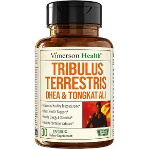 Tribulus terrestris للرجال الذين يعانون من DHEA و Tongkat Ali والزنك - مكملات التستوستيرون للرجال الذين يعانون من فيتامين B6 ، Rhodiola Rosea - دعم الرغبة الجنسية ، باني العضلات ، مكملات تعزيز الذكور - 30 كبسولة