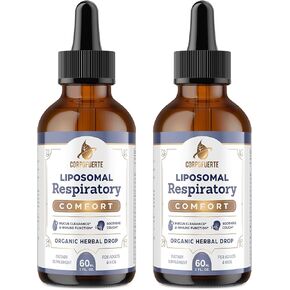 قطرات الإغاثة التنفسية الشحمية - قطرات Mullein للرئتين مع الجذر المسن وجذر عرق السوس واللحاء الزائد - دعم تطهير الرئة وتخفيف المخاط - مناسبة للأطفال والبالغين (1Pack)