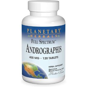Planetary Herbals Full Spectrum Andrographis 400mg Support Healthy Digestive, Cardiovascular & Unrinary Systems - Support For Healthy Liver & Immune Function - Ayurvedic Herb - 120 Tablets