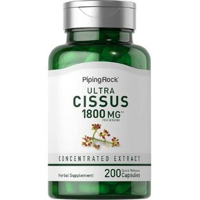 أنابيب الصخور cissus quadrangularis ملحق 1800mg | 200 كبسولات | مستخلص الأعشاب المركّز | غير المعدلة وراثيا ، خالية من الغلوتين