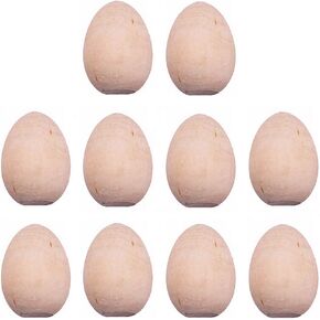 Kisangel 20pcs البيض الخشبي غير المكتمل على أملس بيض خشبي عيد الفصح لعرض عيد الفصح على نحو سلس جاهز للطلاء وتزيين S (0.9x0.9x1.4inch)