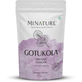 minature USDA Organic Gotu Kola Powder(Centella asiatica) | 8 oz (227 gram) (1/2 lb) | Ayurvedic Herb for Memory Enhancement and Healthy Nervous System | Vegan, Non GMO | Healthy Hair and Skin