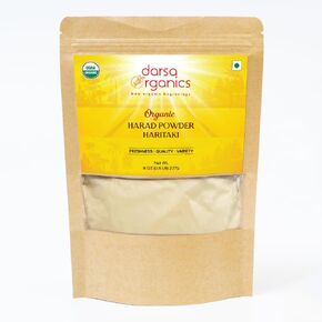 Haritaki Powder 8oz - Terminalia Chebula ، USDA Organic ، Harad Powder Organic للعناية بالبشرة ، العافية والحيوية ، الحقيبة القابلة للاستيلاء ، مثالية للتوازن الطبيعي