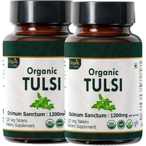 Tulsi 120 أقراص | باسيل المقدسة (تولسي) | USDA Organic Certified | العضوية والطبيعية 120TAB