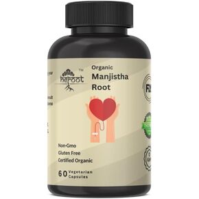 الجذر العضوي Manjistha 400mg ملحق الجلد العضوي ، روبيا كورديفوليا