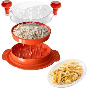 تويست أداة Chicken Chredder مع صفيحة منفصلة ، إصلاح حصيرة مضاد للانزلاق ، آلة تمزيق اللحم المرئية ، مقبض مريح ، غسالة الصحون آمنة ، BPA خالية ، دجاج أسود ،