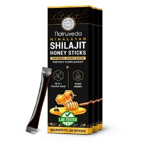 Himalayan Shilajit العسل العصي | 75 ٪+ Fulvic Acid & Trace Minerals | 10 عصي مميزة للرجال والنساء | العسل الخام ، الزعفران و Himalayan Shilajit راتنج من 16000+ قدم | بائع مقره الولايات المتحدة الأمريكية