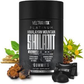28000 mg, 23-in-1, Himalayan Shilajit for Men, Ashwagandha Gummies Platinum, Irish Sea Moss Gel, Black Seed Oil, Manuka Honey medical grade, Tongkat Ali, Rhodiola Rosea Supplement, No Sugar, Lab Test