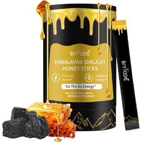 Taste of Honey Shilajit | Pure Himalayan Shilajit | Ashwagandha, Gokshura | Fulvic Acid & 85+ Trace Minerals for Men, Women | Non-GMO | Lab Tested | 30 Sticks