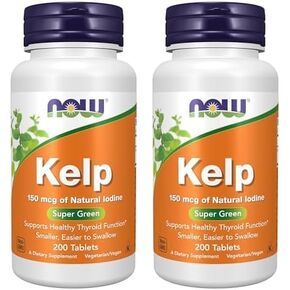 NOW Foods Supplements, Kelp 150 mcg of Natural Iodine, Easier to Swallow Tablet, Super Green, 200 Tablets