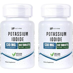 Potassium Iodide Tablets | 130 mg | 120 Fast-Dissolving Tablets (2 Pack) | Ki Pills | Long Shelf Life | Non-GMO