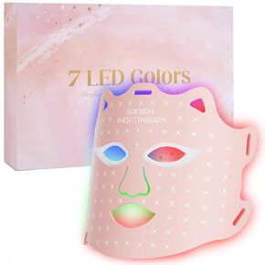 Red Light Therapy for Face, 7 Colors LED Face Mask Light Therapy At Home, Led Face Mask Light Therapy, Black