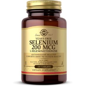 Solgar Free Selenium 200 MCG ، 250 قرصًا - يدعم صحة مضادات الأكسدة والمناعة - غير المعدلة وراثيًا ، نباتي ، خالية من الغلوتين ، خالية من الألبان ، Kosher - 250 حصص