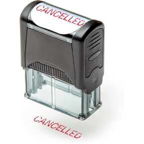 Self Inking Rubber Stamp, Refillable Red Ink Preinstalled - 1.4" x 0.51" X (35 x 8mm) (Approved) in Kuwait