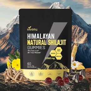 Himalayan Shilajit Gummies مع Ashwagandha & Gokshura | 85+ تتبع المعادن وحمض فولفيك | العضوية ، غير المعدلة وراثيا مكملات المغذيات الدقيقة للرجال والنساء | 100 ٪ نقية وطبيعية