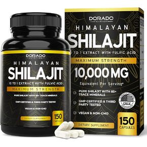 Pure Himalayan Shilajit with 85+ Trace Minerals (150 Capsules, 1000mg Extract per Serving) Pure Shilajit Capsules for Men & Women with Fulvic Acid for Immune Support - USA Made