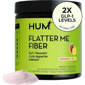 Flatter Me Fiber GLP-1 Booster – Prebiotic Fiber & Enzyme Supplement for Weight Support, Reduce Bloating, Double GLP-1 Levels, Digestive & Gut Health for Women & Men (10-GLP-1/20-Fiber Servings)