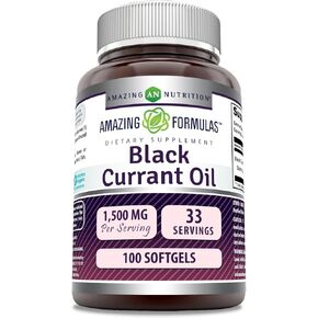 Amazing Formulas Black Currant 1500 Mg Per Serving | 100 Softgels | with GLA (Gamma-Linolenic Acid) | Non-GMO | Gluten Free