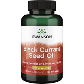 Swanson Black Currant Seed Oil - مكملات العشبية التي تعزز الجهاز المناعي ودعم صحة القلب - الصيغة الطبيعية التي تدعم المفاصل الصحة - (180 ناعمة ، 500 ملغ لكل)