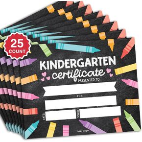 25 Colorful Kindergarten Diploma Certificate of Achievement - Kindergarten Graduation Certificates for Kids, Kindergarten Certificates of Completion, Kindergarten Awards Certificates, Awards for Kids