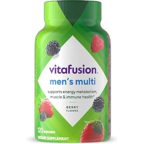 Vitafusion Adult Gummy Vitamins for Men, Berry Flavored Daily Multivitamins for Men with Vitamins A, C, D, E, B6 and B12, America’s Number 1 Gummy Vitamin Brand, 60 Day Supply, 120 Count