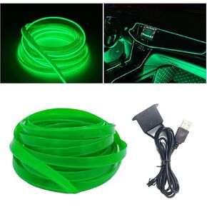 Neon Light El Wire for Automotive Car Interior Decoration with 6mm Sewing Edge (3M/9FT, Pink)