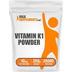 plksupplements.com مسحوق فيتامين K1 - 1 ٪ ، ملحق فيتامين K ، فيتامين K -1 100mcg - خالي من الغلوتين ، 10 ملغ لكل وجبة ، 250 جرام (8.8 أوقية) (حزمة 1)