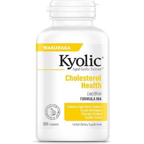 Kyolic Aged Garlic Extract Formula 104 Cholesterol Health, 300 Capsules (Packaging May Vary)