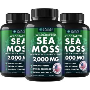 كبسولات البحر الطحلب - طحالب البحر الأيرلندية متقدمة مع جذر Burdock و BladderWrack & Muira Puama من أجل المناعة والأمعاء والطاقة - مكملات طحالب Superfood Sea W/مسحوق البحر الخام - 120 حبوب منع الحمل الأيرلندية