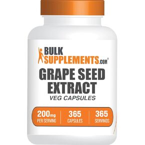 plksupplements.com كبسولات مستخلص بذور العنب - ملحق مضادات الأكسدة ، مستخلص بذور العنب 200 ملغ - خالٍ من النباتات والغلوتين ، كبسولة واحدة لكل وجبة ، كبسولات خضار 365 (حزمة 1)