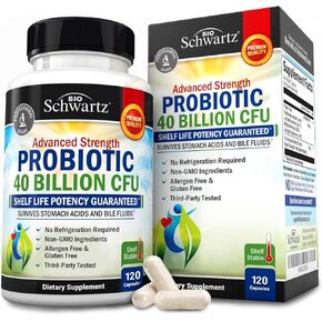 ملحق بروبيوتيك يومي مع 40 مليار CFU - مجمع صحة الأمعاء مع Astragalus و Lactobacillus acidophilus probiotic للنساء والرجال - الرف مستقرة مع prebiotics لصحة الجهاز الهضمي